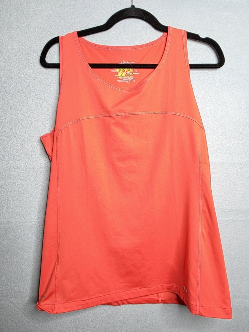 Koppen Womens Tank Top XLarge Coral Activewear Workout Yoga Zip Pocket